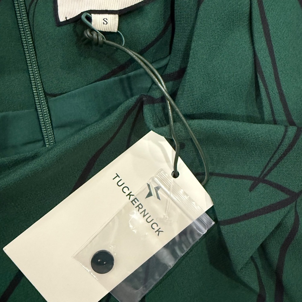Tuckernuck Pine Twombly Macie Midi Dress S Green Draped NWT - Picture 6 of 10